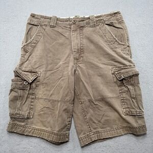 Cherokee Cargo Shorts Men's 34 Brown Loose Fit Cotton Utility Hunting Outdoor